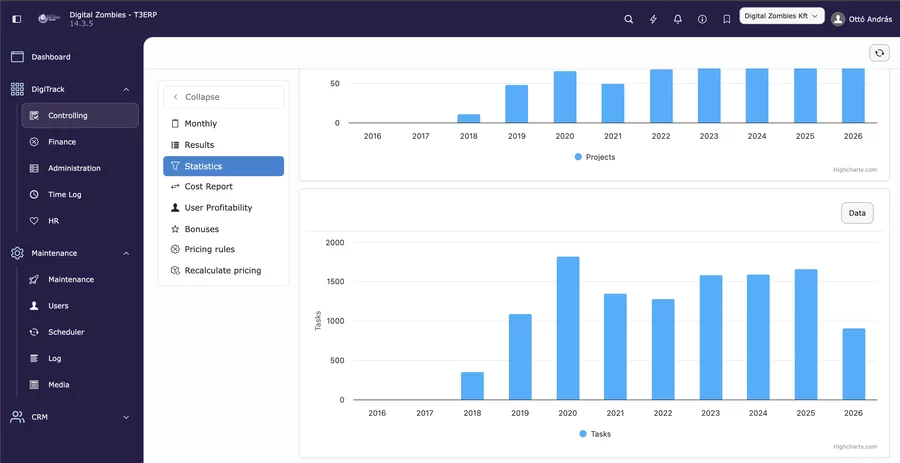 DigiTrack — a business application running in the TYPO3 14 backend