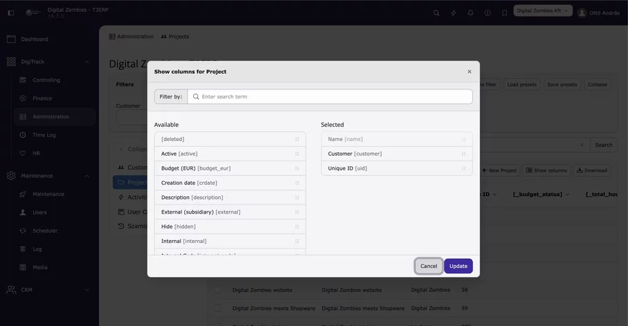 DigiTrack — a business application running in the TYPO3 14 backend